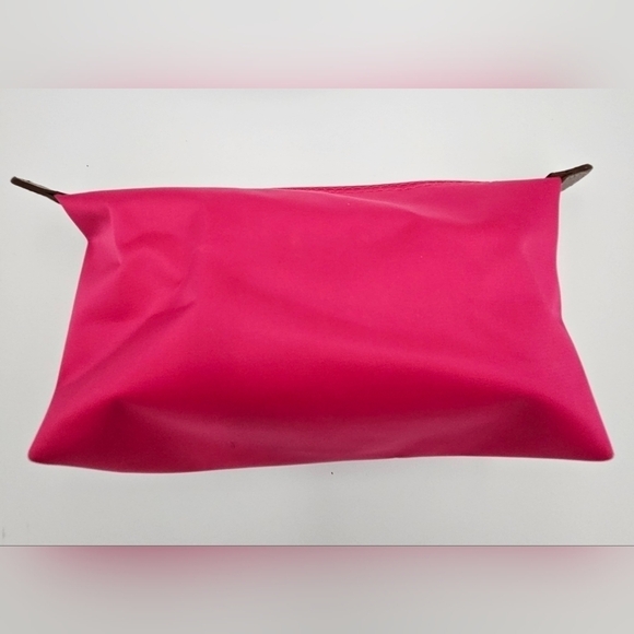 Nylon Cosmetic Pouch Naples Embroidery Gold Accents Zipper Closure - Picture 2 of 5